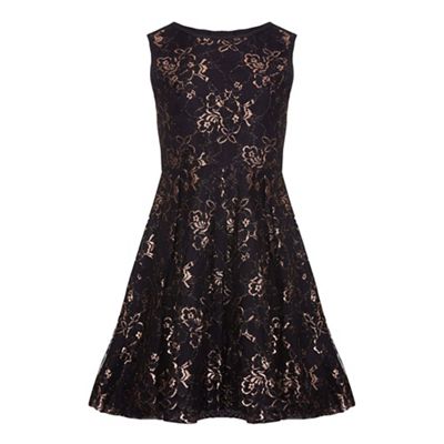 Yumi Girl Black Party Dress With Lace